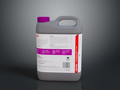 Electronic Appliance Cleaning Solution In Gray Plastic Jug With Purple Cap 3d model