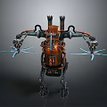 Steampunk Mechanical Creature With Multiple Arms Propellers And Complex Metal Structure 3d model