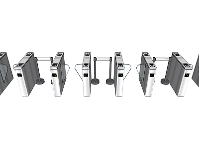Public Facility Automatic Turnstile Gates With Modern Design For Access Control In Public Areas 3d model