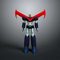 Robot Character With Red Wings Black And White Body And Blue Legs 3D Model Design