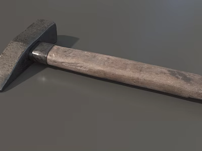 Durable Metal Head Hammer With Wooden Handle For Construction Use 3d model