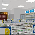 Bright Pharmacy Store Interior With Shelves Full Of Medicines And Products