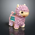 Cute Pink Alpaca Shaped Decorative Furniture With Colorful Blanket Design