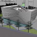 Modern Sales Office Building Concept Sales Office 3d model