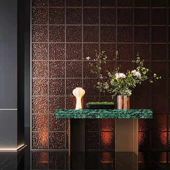Modern end view cabinet floral potted plant vase device hotel floral decoration 3d model