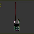 Black Walkie Talkie With Long Antenna Display Screen And Keypad Features