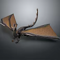 Detailed Dragon Model With Brown Wings And Extended Pose For Collection 3d model