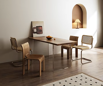Quiet table and chair combination 3d model