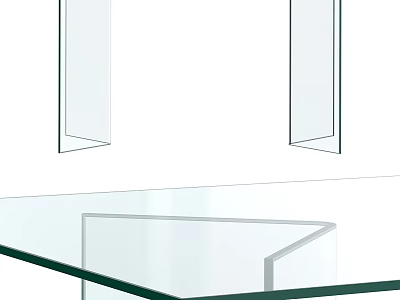 Modern Glass Dining Table With Transparent Sleek Legs And Clear Surface 3d model