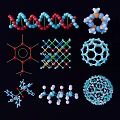 Decorative Hanging Ornaments With Molecular Structure And 3D Chemical Models Design