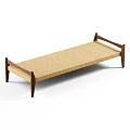 Silent Wind Rattan Bed End Stool Sofa Stool 3d model