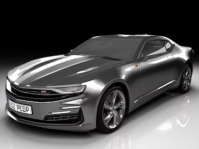 Silver Modern Sports Car With Sleek Body Two Door And Alloy Wheels 3d model