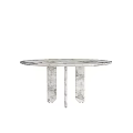 Elegant Round Marble Dining Table With Two Stylish Legs And Modern Design 3d model