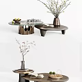 Modern Coffee Table Designs With Glass Wooden Tops And Decorative Vase Books Fruits
