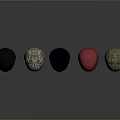 Different Style Balaclavas Collection With Black Camouflage Red And Blue Glowing Lines
