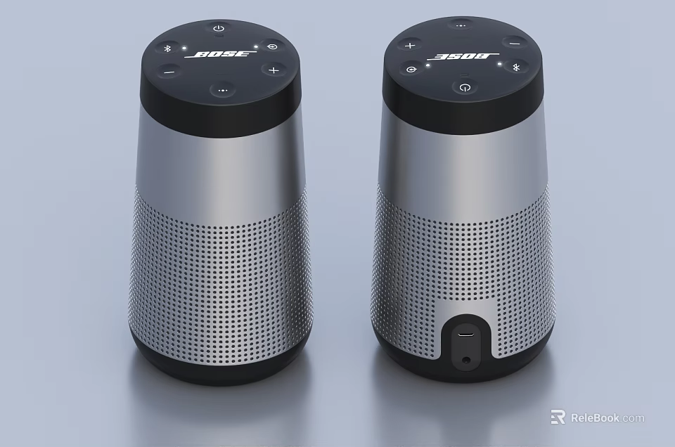 JBL Portable Wireless Speakers With Silver Black Design Mesh Grille And Control Buttons 3d model 