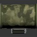 Camouflage Pouch With Green Brown Pattern Leather Trim And Buckle Closure