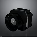 Black Professional Optical Device Featuring Circular Lens And Structured Surface Design 3d model
