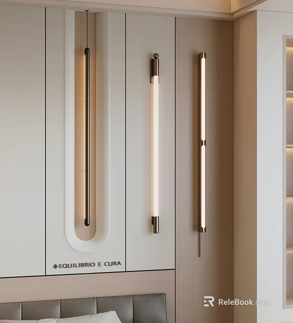 Elegant Modern Linear Wall Lamps Sleek Design For Home Interior Lighting 3d model 