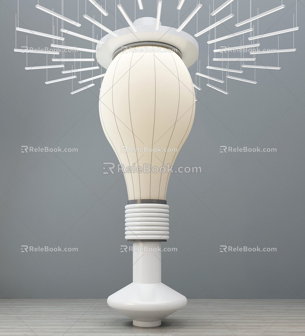 Modern Pillar Bulb Pillar 3d model