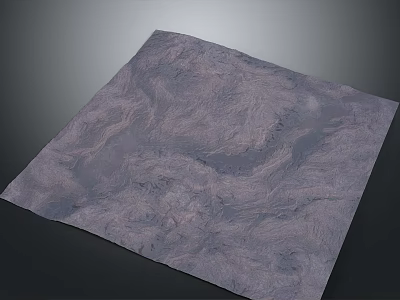 Gray Stone Slab With Natural Textured Surface And Square Shape 3d model