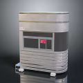 Modern Silver Equipment Design With Panels Display Screen And Base Support Feet