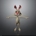 Cute Cartoon Rabbit Character With Long Ears Pink Nose And Outstretched Arms