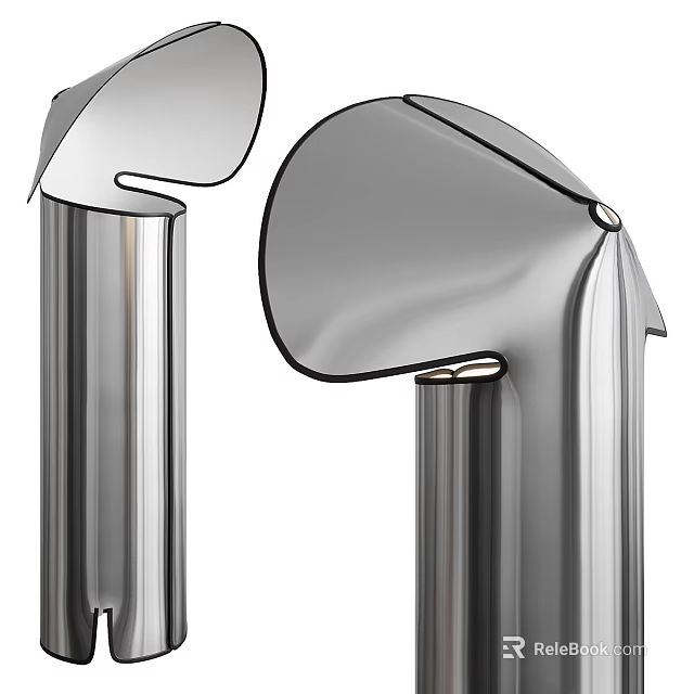 Modern Metal Floor Lamp With Sleek Curved Shade For Home Interior Decoration 3d model 
