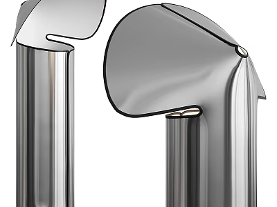 Modern Metal Floor Lamp With Sleek Curved Shade For Home Interior Decoration 3d model