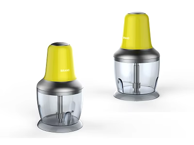 Kenwood Kitchen Appliances With Yellow Top And Transparent Food Chopper Design 3d model