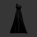 Man in Black Long Dress 3D Model with Back View Display Design