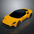 Yellow Sports Car With Black Roof Sleek Design And Shiny Black Wheels