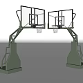 Sturdy Double Outdoor Basketball Hoops Sports Equipment With Metal Frame Structure