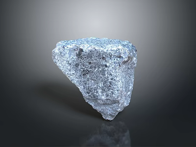Transparent Triangular Stone With Natural Texture And Reflective Surface On Dark Background 3d model