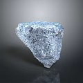 Transparent Triangular Stone With Natural Texture And Reflective Surface On Dark Background