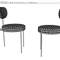 Modern Dining Chairs With Black Metal Frame And Houndstooth Cushioned Seat Backrest