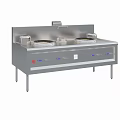 Canteen Commercial Kitchen Stainless Steel Counter With Double Stoves And Faucet