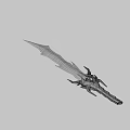 Purple Lightning Sword With Cracked Blade And Intricate Hilt Design