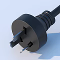 Black Power Plug With Long Electric Cable For Household Daily Use 3d model
