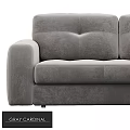 Modern Gray Upholstered Sofa With Plush Seating Square Backrest And Stylish Armrests 3d model