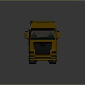 Yellow Modern Truck Cab With Front Grille Windows Sleek Design And Wheels