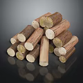 Natural Wooden Logs Stacked with Raw Organic Timber Texture and Grain
