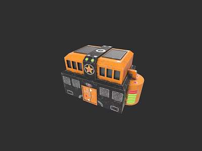 Future Architecture Modern Design With Orange Black Color Solar Panels And Modular Structure 3d model