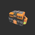 Future Architecture Modern Design With Orange Black Color Solar Panels And Modular Structure