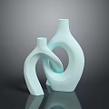Modern Decorative Vases In Light Blue With Unique Curved Design For Home