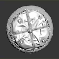 Decorative White Cake Shaped Storage Box With Silver Ornaments Beads And Base