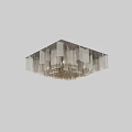 Modern Layered Chandelier With Geometric Transparent Panels And Metal Frame