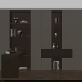 Modern Open Concept Study Room Interior With Bookshelves Desk And Decorative Items