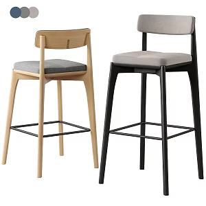New Chinese Bar Chair 3d model