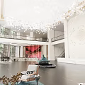 Luxurious Hotel Lobby Interior Design With Crystal Chandelier Grand Piano And Marble Walls